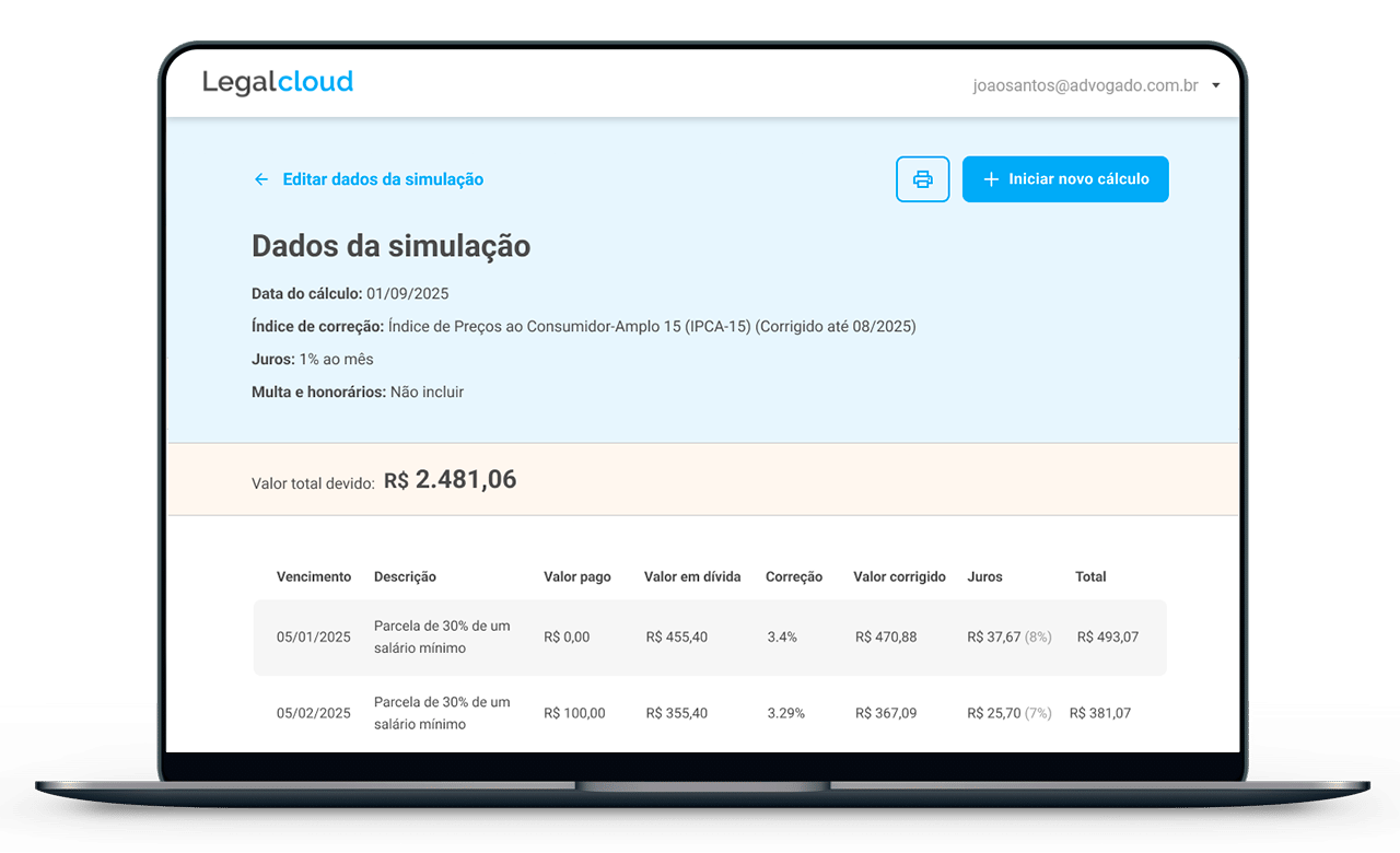 Calculadora de Atualização de Débitos Alimentícios Calculadora de Atualização de Débitos Alimentícios