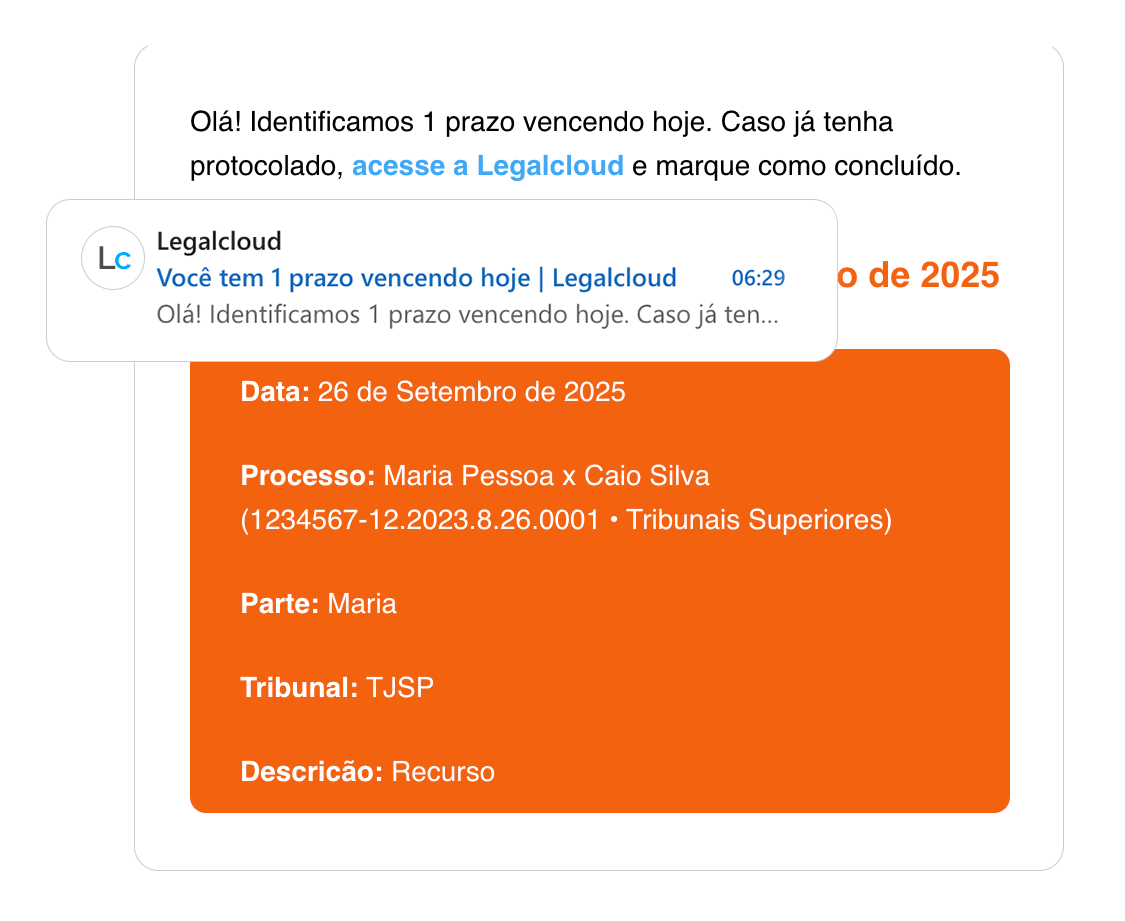 Lembrete de vencimento por e-mail