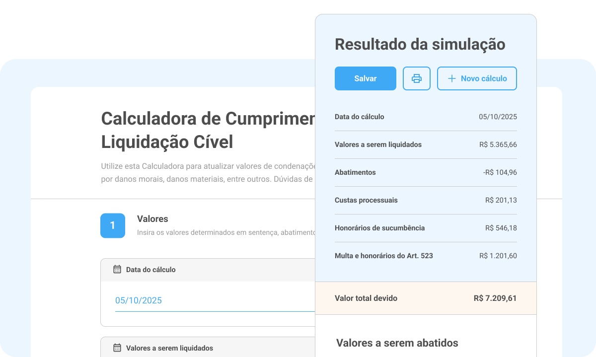 Calculadora de Cumprimento de Sentença e Liquidação Cível na Legalcloud Calculadora de Cumprimento de Sentença e Liquidação Cível na Legalcloud