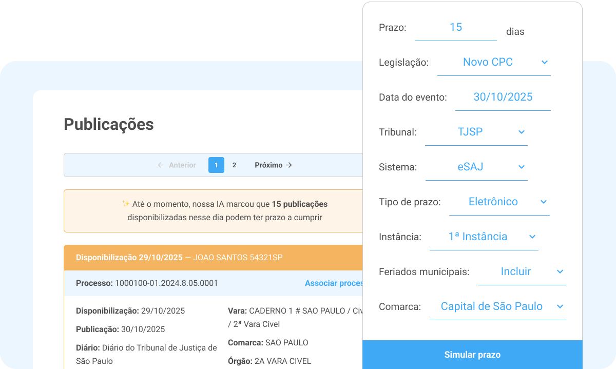 Publicações com IA na Legalcloud